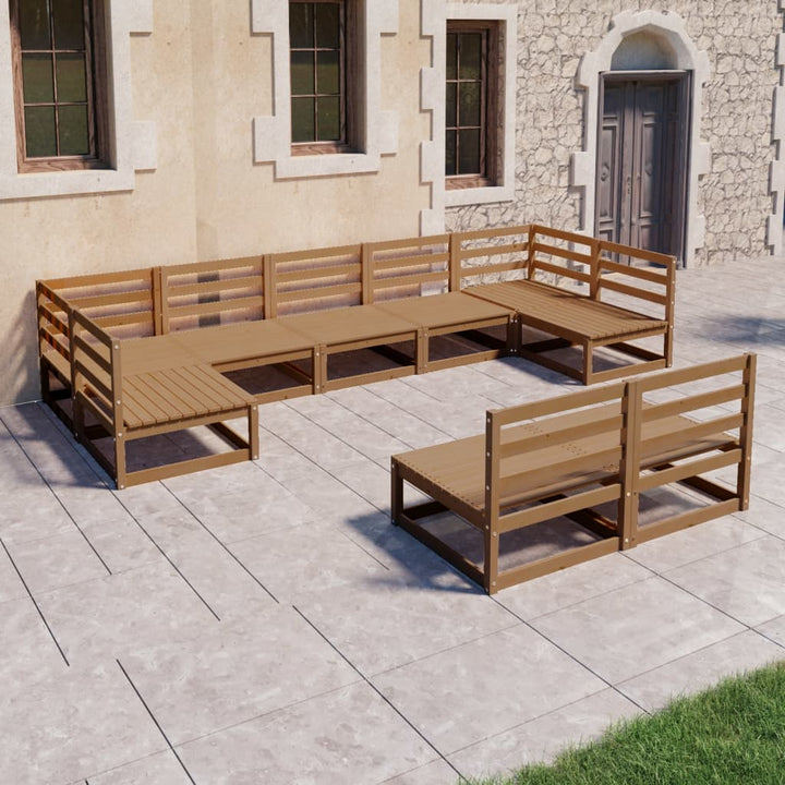 Vixl Set Mobilier Grădină Cu Perne, 9 Piese, Lemn Masiv De Pin