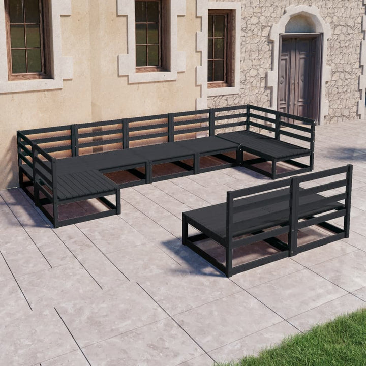 Vixl Set Mobilier Grădină Cu Perne, 9 Piese, Lemn Masiv De Pin