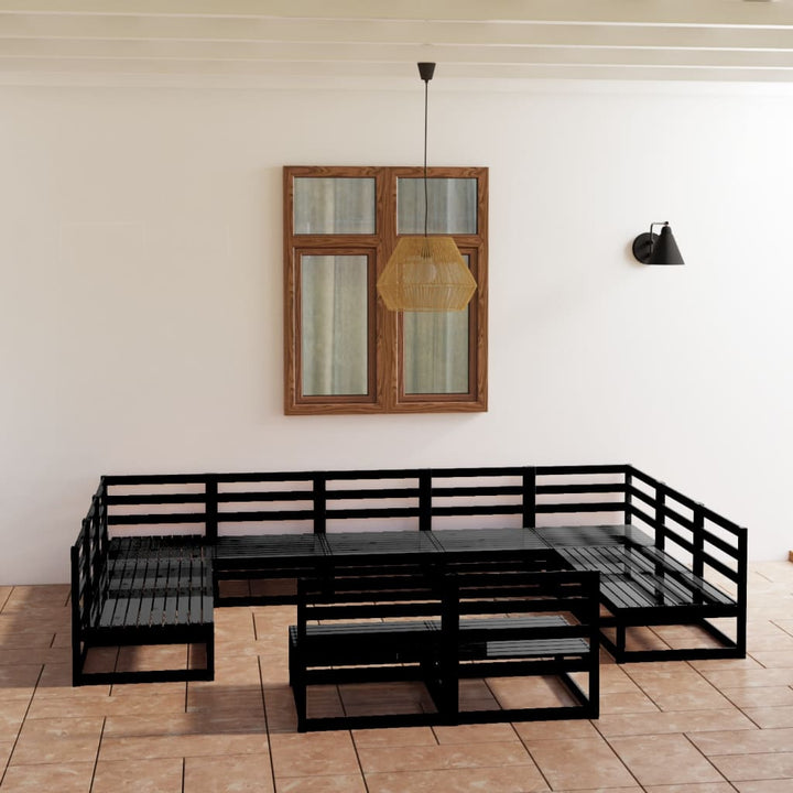 Vixl Set Mobilier Grădină Cu Perne, 11 Piese, , Lemn Masiv Pin