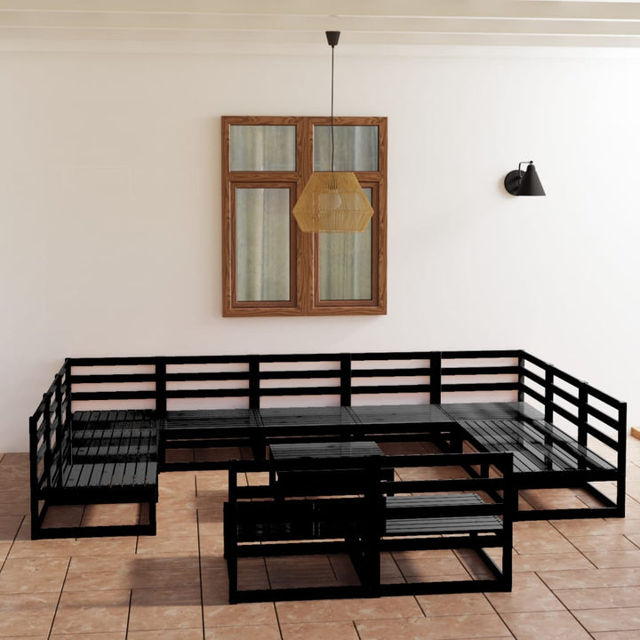 Vixl Set Mobilier Grădină Cu Perne, 12 Piese, , Lemn Masiv De Pin