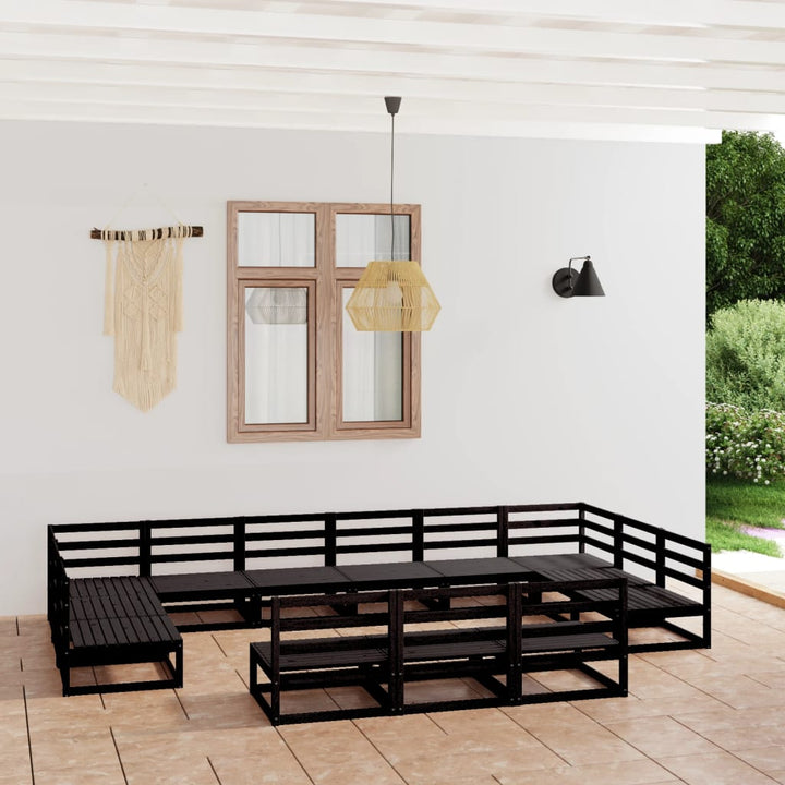 Vixl Set Mobilier Grădină Cu Perne, 13 Piese, , Lemn Masiv Pin