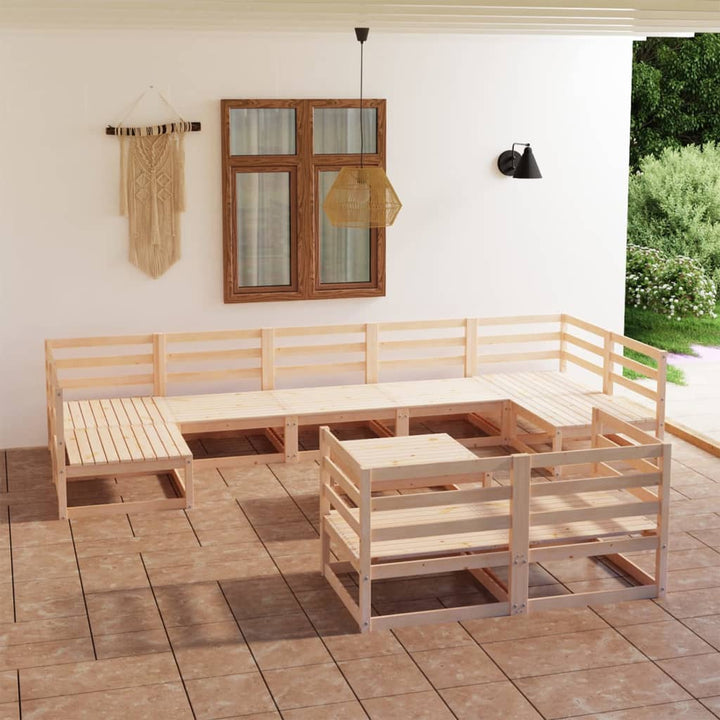 Vixl Set Șezlonguri Grădină Cu Perne, 10 Piese, , Lemn Masiv Pin