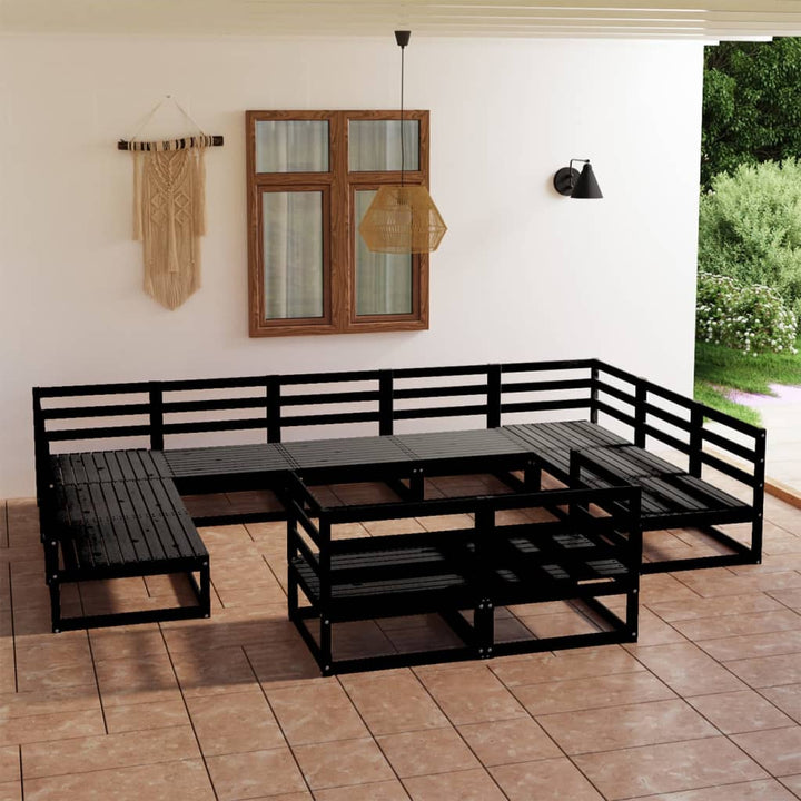 Vixl Set Mobilier Grădină Cu Perne, 11 Piese, , Lemn Masiv Pin