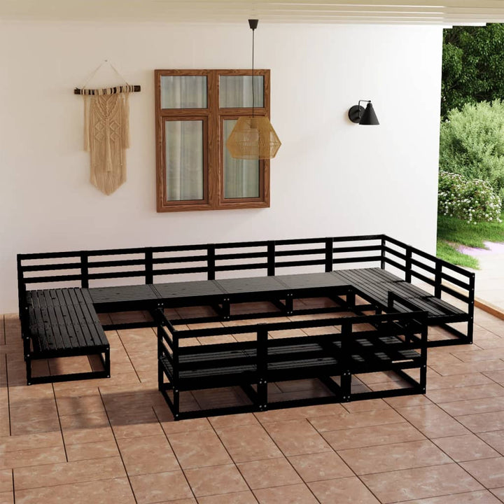 Vixl Set Mobilier Grădină Perne, 13 Piese, , Lemn Masiv Pin