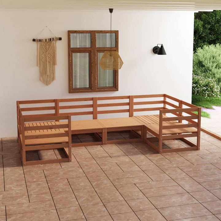 Vixl Set Mobilier Grădină, Perne, 9 Piese, Lemn Masiv Pin