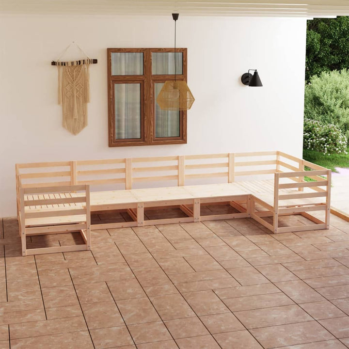 Vixl Set Mobilier De Grădină Cu Perne, 7 Piese, , Lemn Masiv Pin