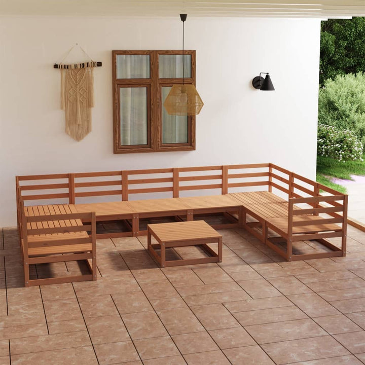 Vixl Set Șezlonguri Grădină Cu Perne, 10 Piese, , Lemn Masiv Pin