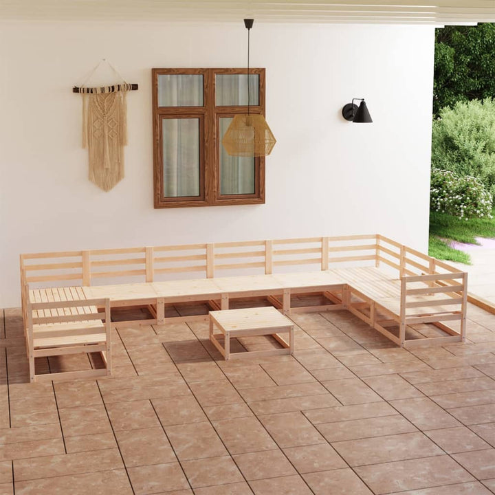 Vixl Set Mobilier Grădină Cu Perne Antracit, 11 Piese Lemn Masiv Pin