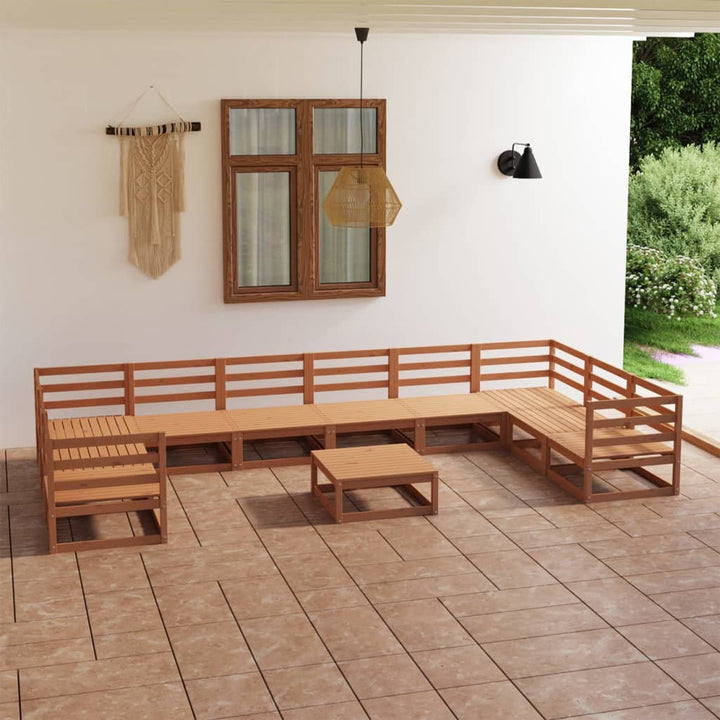 Vixl Set Mobilier Grădină Cu Perne Antracit, 11 Piese Lemn Masiv Pin