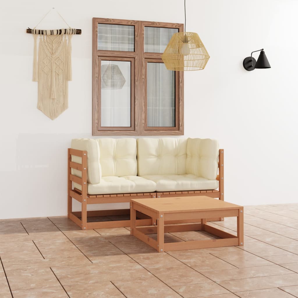 Set Mobilier De Grădină, 3 Piese, , Lemn Masiv De Pin