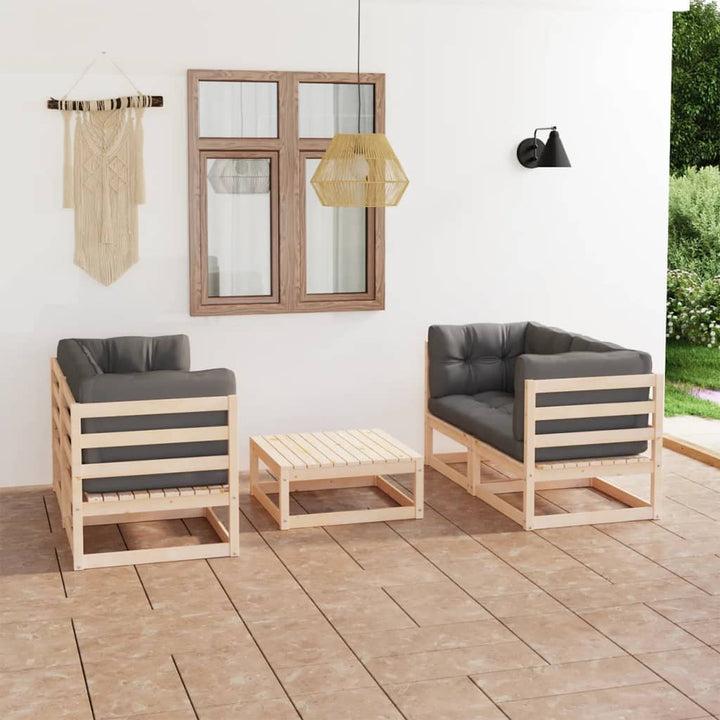 Set Mobilier De Grădină, 5 Piese, , Lemn Masiv De Pin