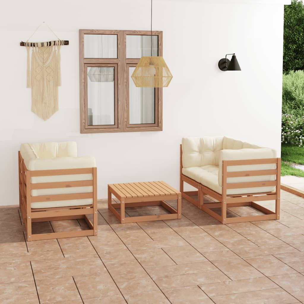 Set Mobilier De Grădină, 5 Piese, , Lemn Masiv De Pin