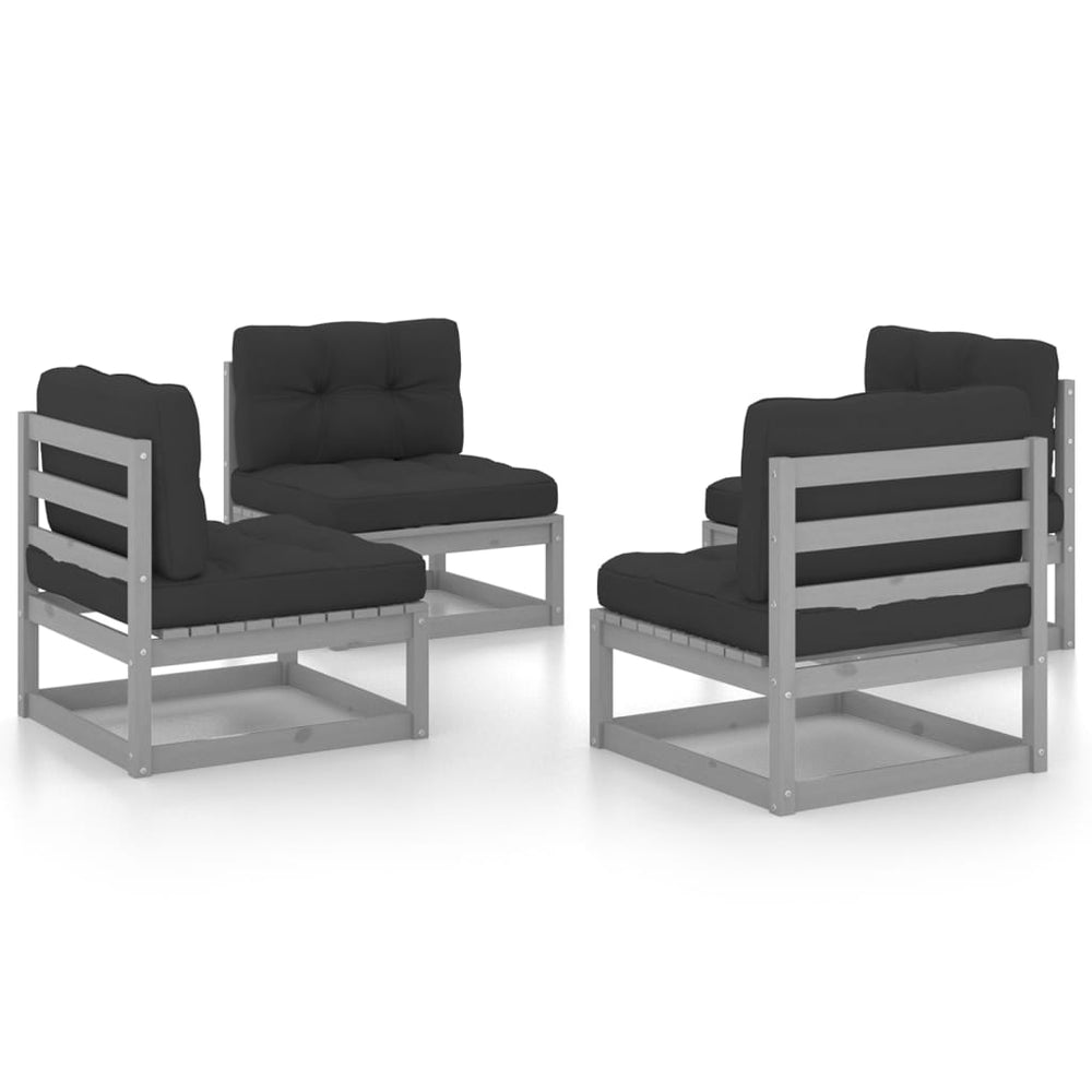 Vixl Set Mobilier De Grădină Cu Perne, 4 Piese, Lemn Masiv De Pin