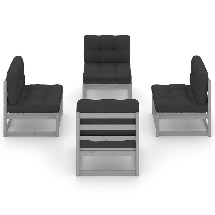 Vixl Set Mobilier De Grădină Cu Perne, 4 Piese, Lemn Masiv De Pin