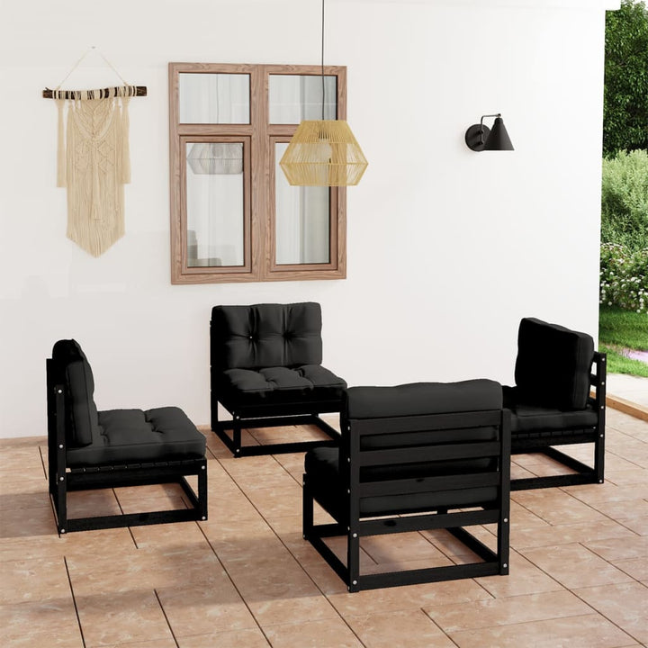 Vixl Set Mobilier De Grădină Cu Perne, 4 Piese, Lemn Masiv De Pin