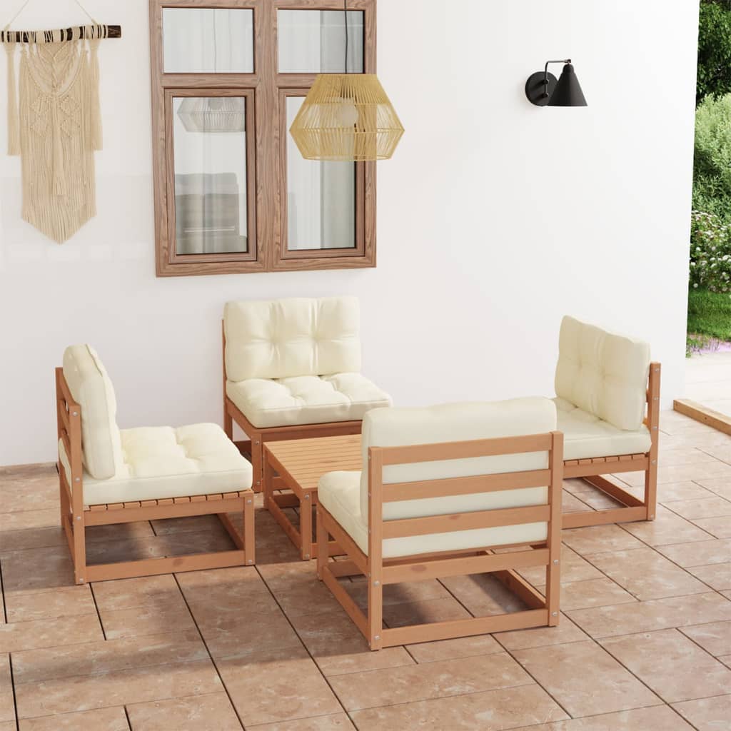 Set Mobilier De Grădină, 5 Piese, , Lemn Masiv De Pin