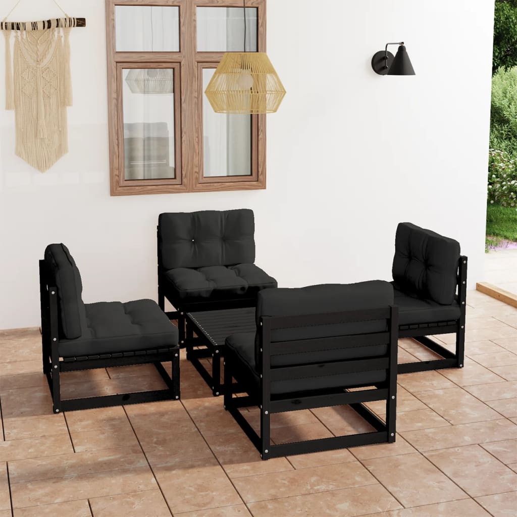 Set Mobilier De Grădină, 5 Piese, , Lemn Masiv De Pin