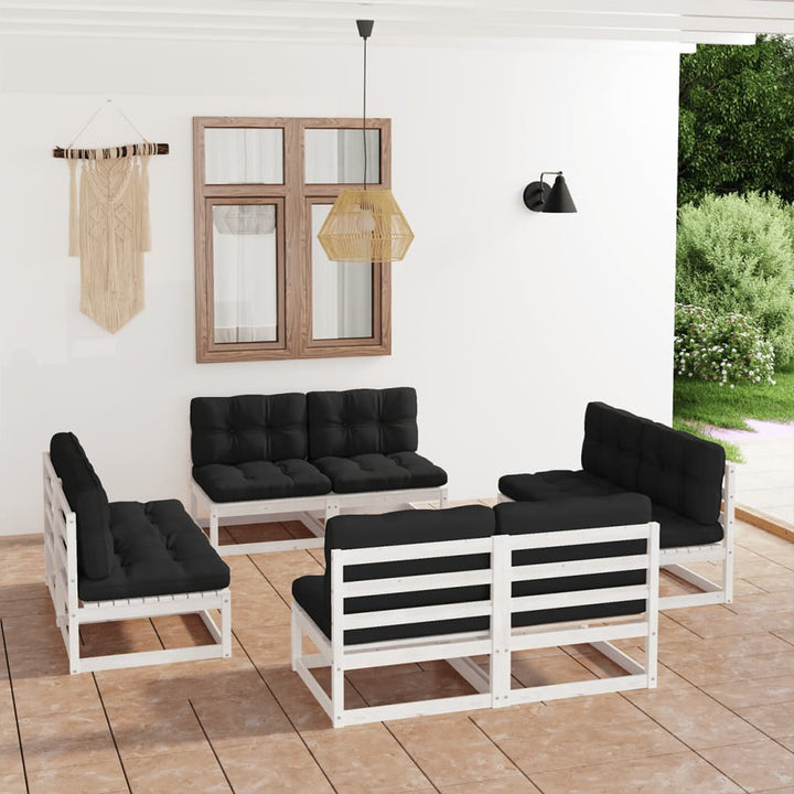 Vixl Set Mobilier De Grădină Cu Perne, 8 Piese, Lemn Masiv De Pin