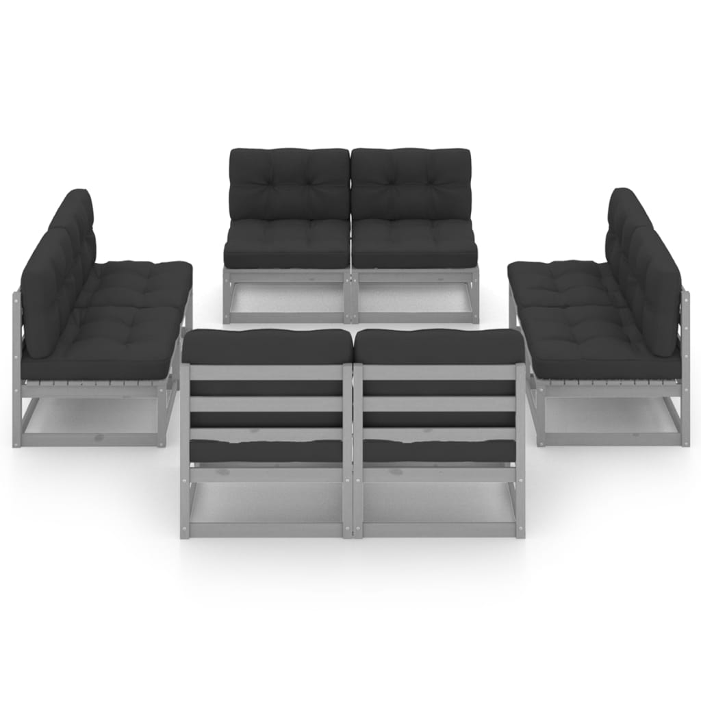 Vixl Set Mobilier De Grădină Cu Perne, 8 Piese, Lemn Masiv De Pin