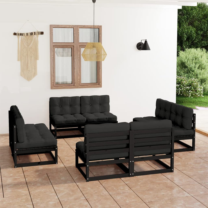Vixl Set Mobilier De Grădină Cu Perne, 8 Piese, Lemn Masiv De Pin