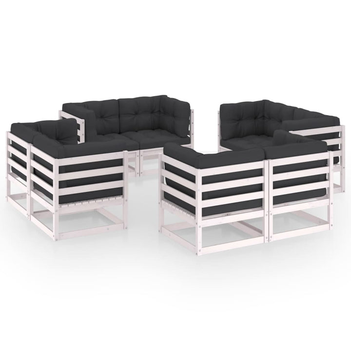 Set Mobilier De Grădină, 8 Piese, , Lemn Masiv De Pin