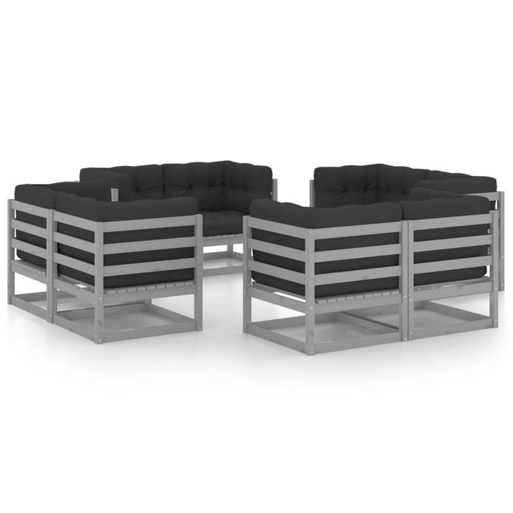 Set Mobilier De Grădină, 8 Piese, , Lemn Masiv De Pin