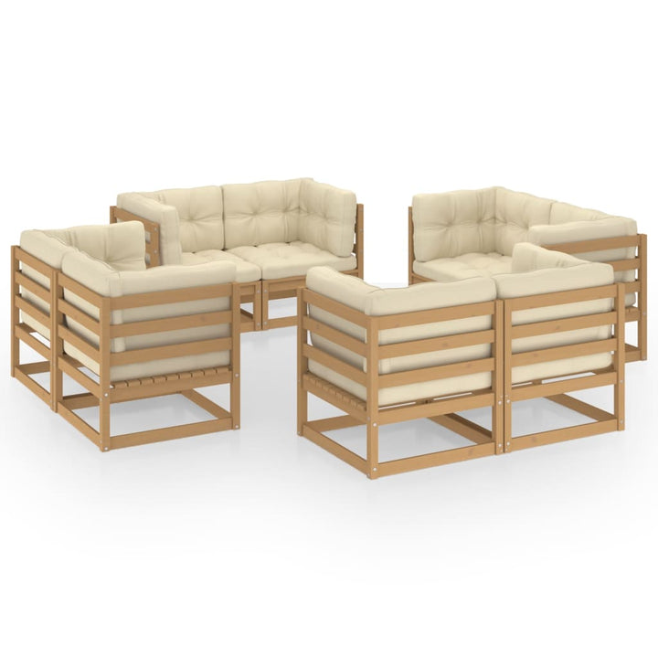 Set Mobilier De Grădină, 8 Piese, , Lemn Masiv De Pin