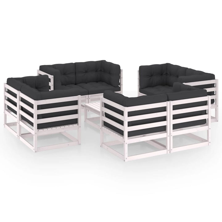 Set Mobilier De Grădină, 9 Piese, , Lemn Masiv De Pin