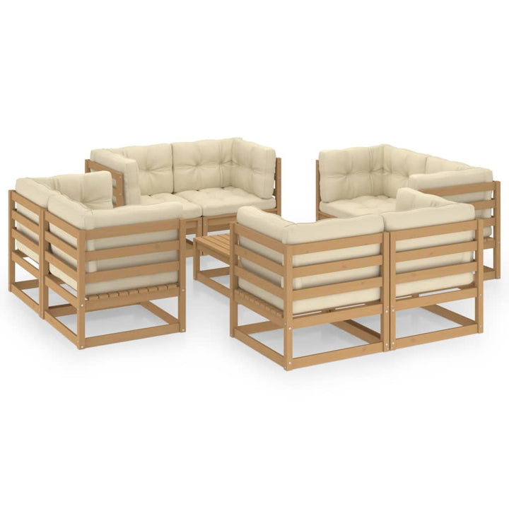 Set Mobilier De Grădină, 9 Piese, , Lemn Masiv De Pin