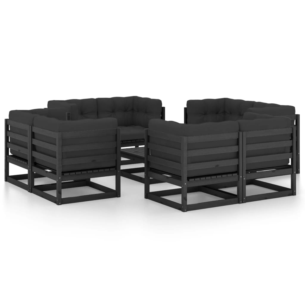 Set Mobilier De Grădină, 9 Piese, , Lemn Masiv De Pin
