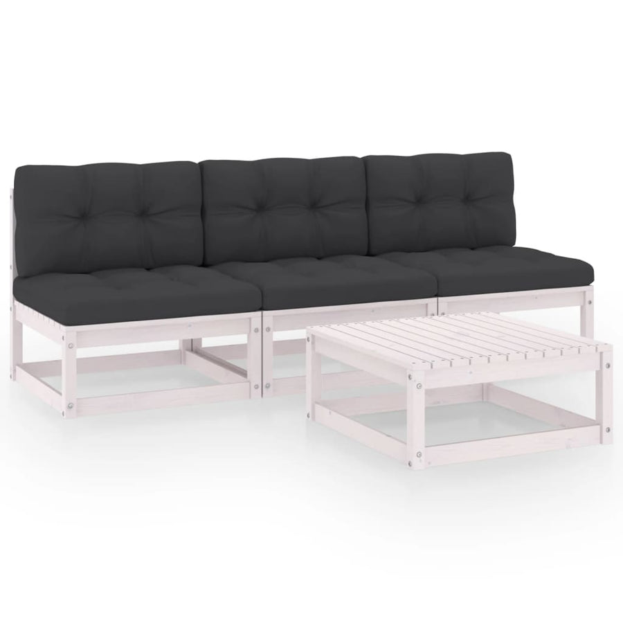 Vixl Set Mobilier De Grădină Cu Perne, 4 Piese, Lemn Masiv De Pin