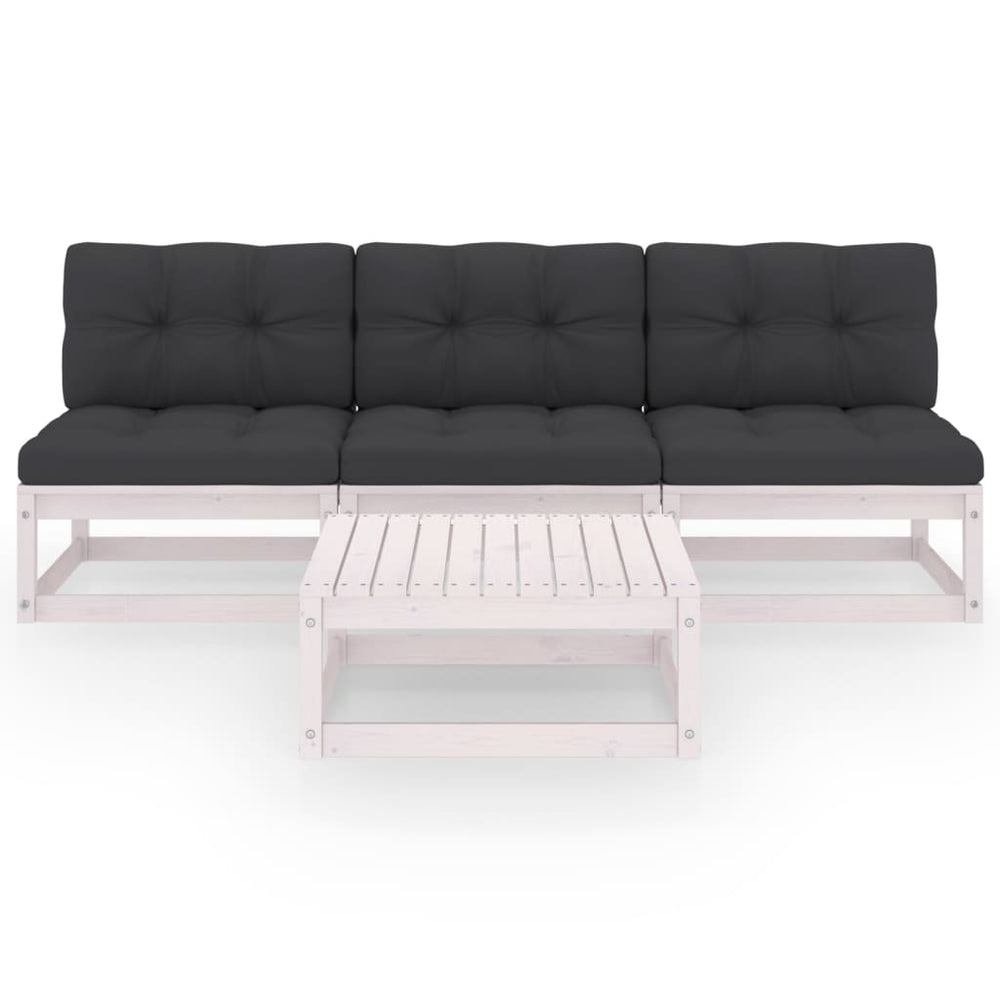 Vixl Set Mobilier De Grădină Cu Perne, 4 Piese, Lemn Masiv De Pin