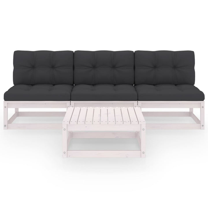 Vixl Set Mobilier De Grădină Cu Perne, 4 Piese, Lemn Masiv De Pin