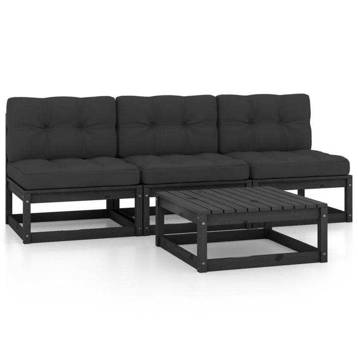 Vixl Set Mobilier De Grădină Cu Perne, 4 Piese, Lemn Masiv De Pin
