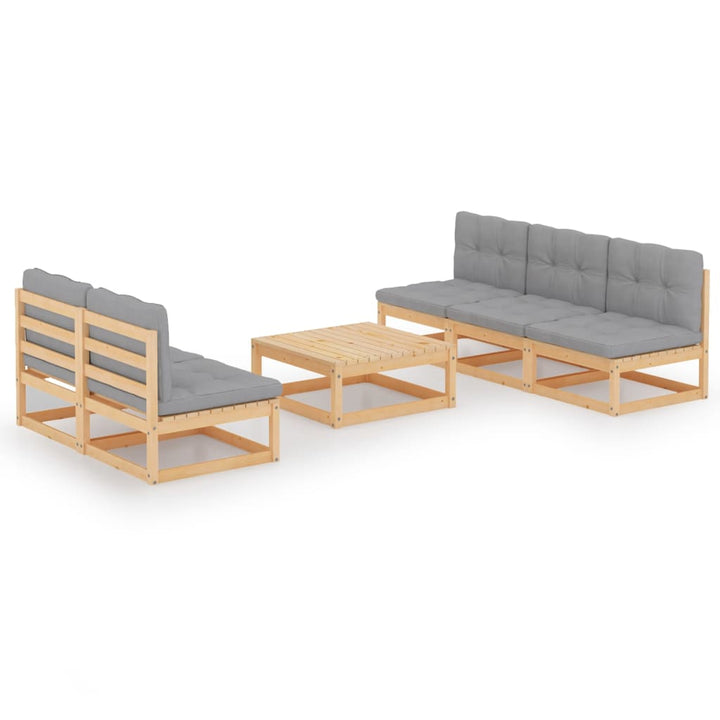 Vixl Set Mobilier De Grădină Cu Perne, 6 Piese, Lemn Masiv De Pin