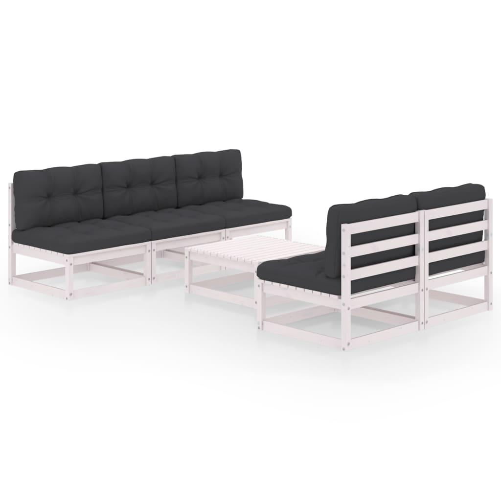 Vixl Set Mobilier De Grădină Cu Perne, 6 Piese, Lemn Masiv De Pin