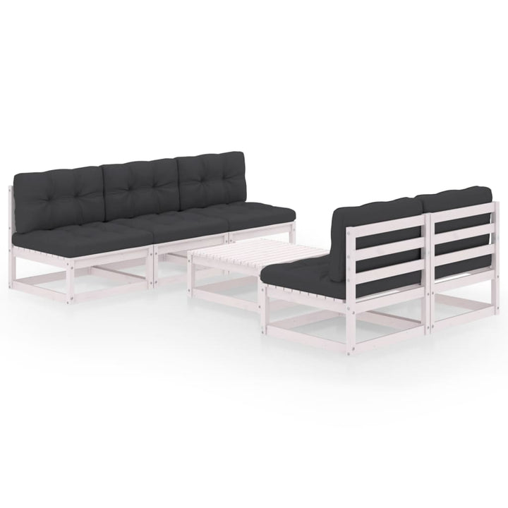 Vixl Set Mobilier De Grădină Cu Perne, 6 Piese, Lemn Masiv De Pin