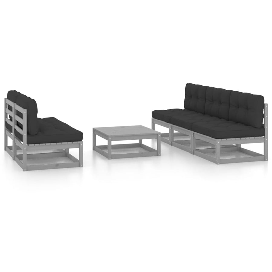 Vixl Set Mobilier De Grădină Cu Perne, 6 Piese, Lemn Masiv De Pin