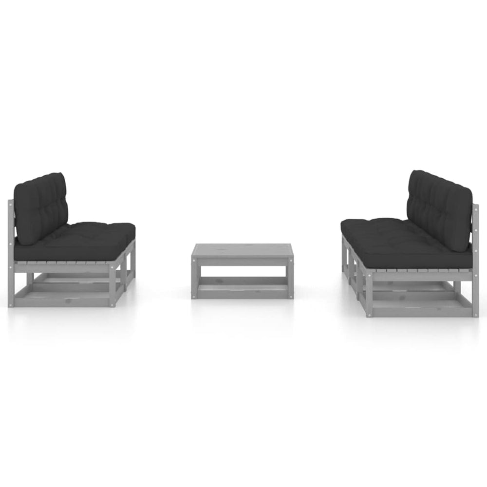 Vixl Set Mobilier De Grădină Cu Perne, 6 Piese, Lemn Masiv De Pin