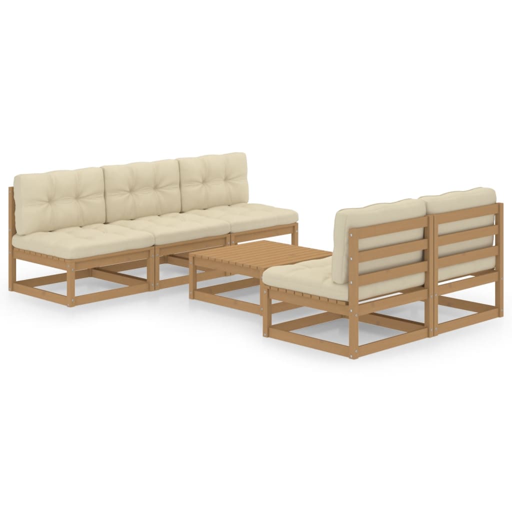 Vixl Set Mobilier De Grădină Cu Perne, 6 Piese, Lemn Masiv De Pin