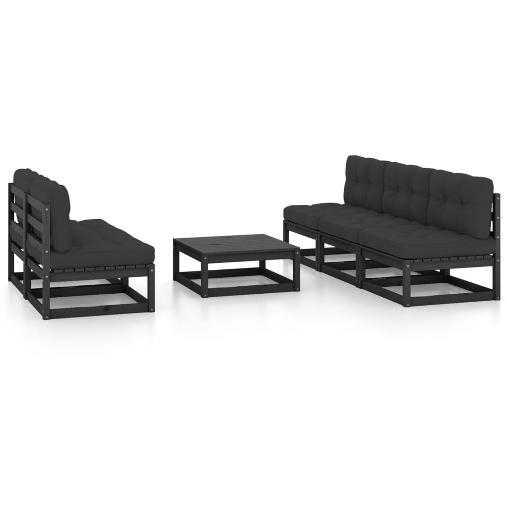 Vixl Set Mobilier De Grădină Cu Perne, 6 Piese, Lemn Masiv De Pin