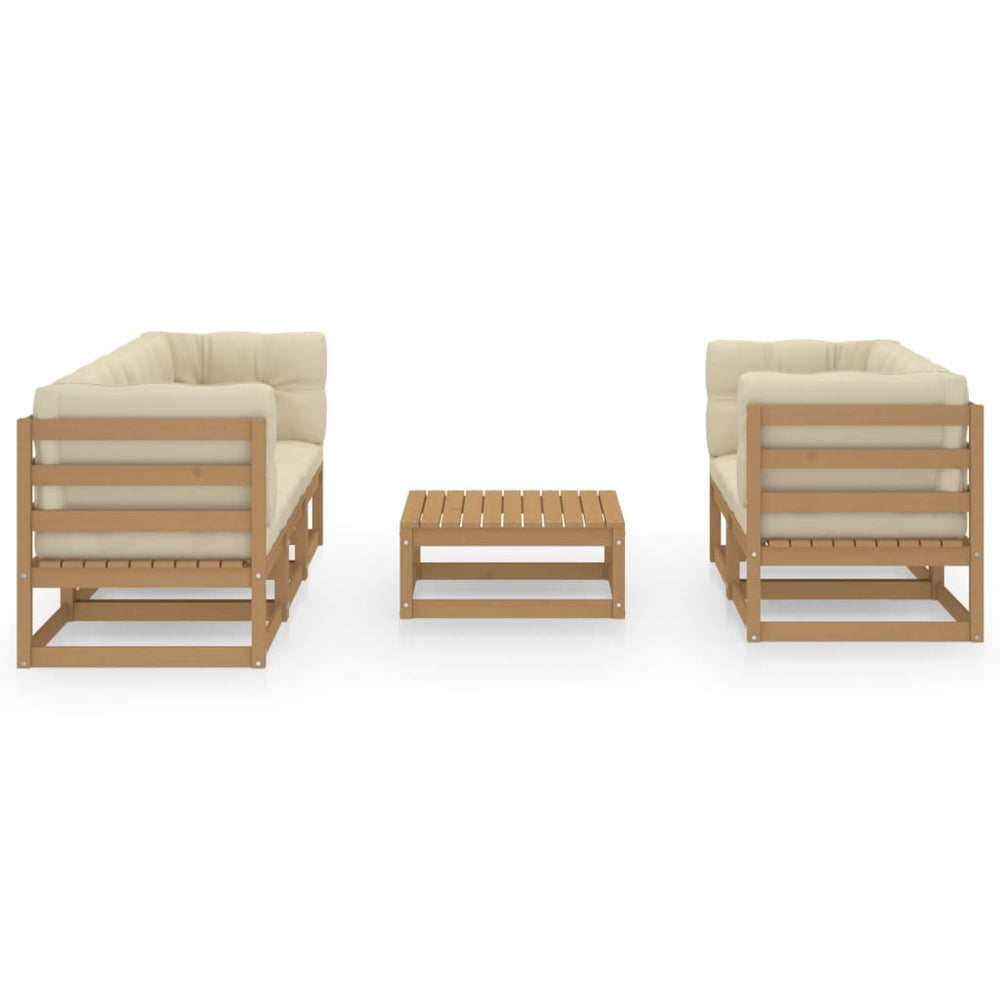 Vixl Set Mobilier De Grădină Cu Perne, 6 Piese, Lemn Masiv Pin