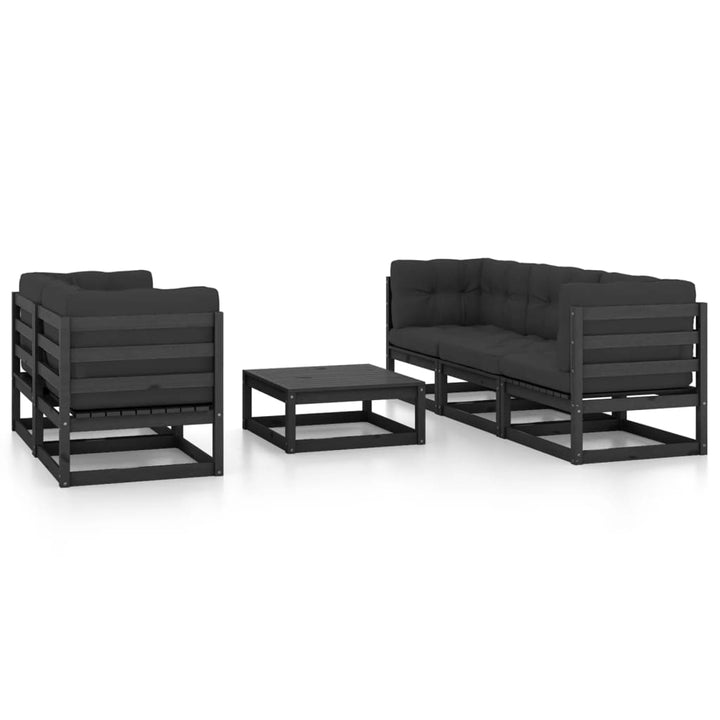 Vixl Set Mobilier De Grădină Cu Perne, 6 Piese, Lemn Masiv Pin