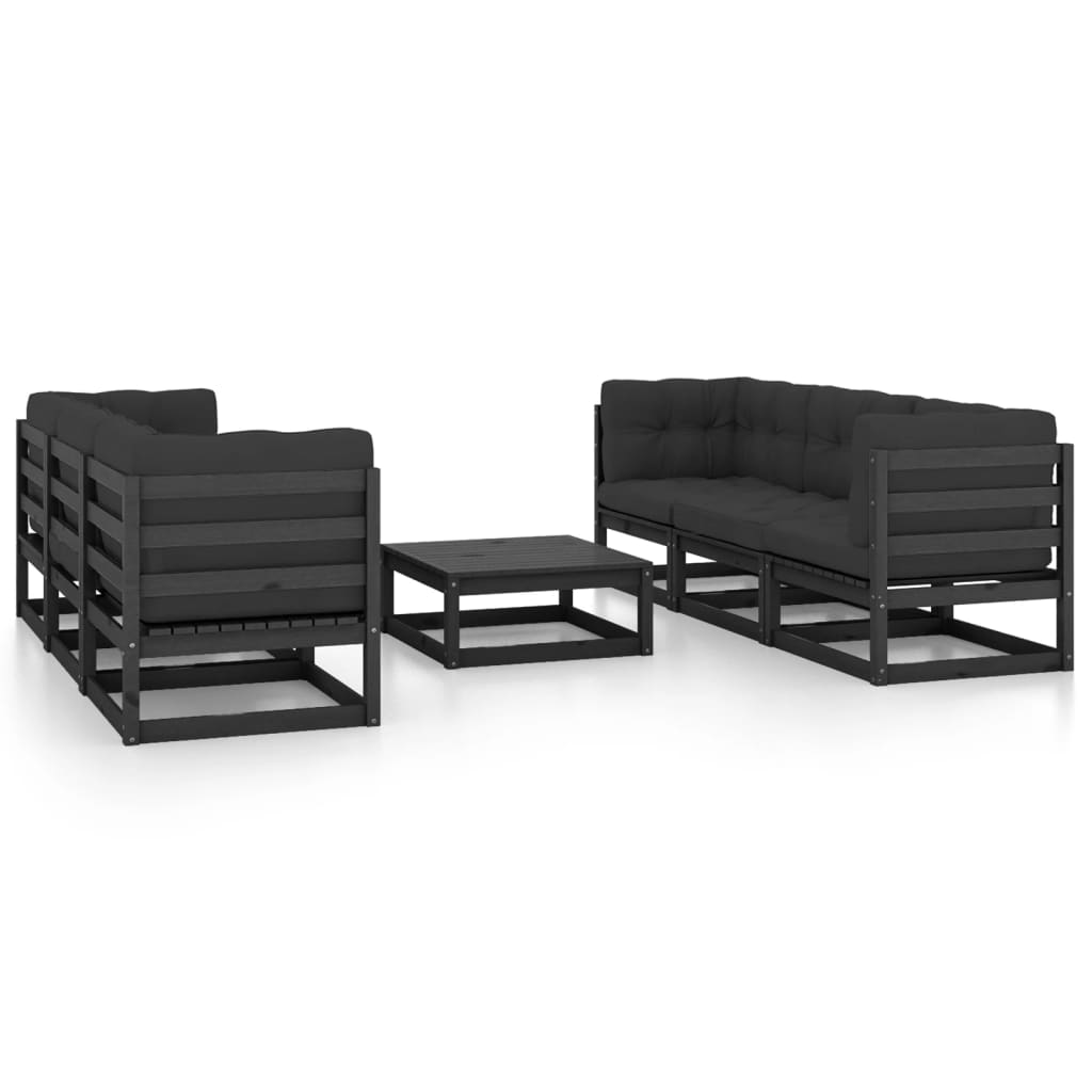 Set Mobilier De Grădină, 7 Piese, , Lemn Masiv De Pin