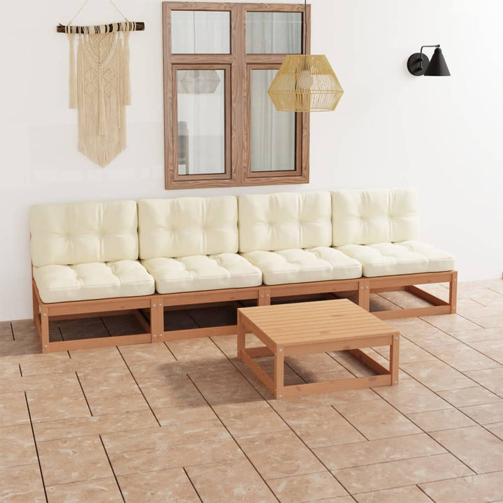 Vixl Set Mobilier Grădină Cu Perne, 5 Piese, Lemn Masiv Pin