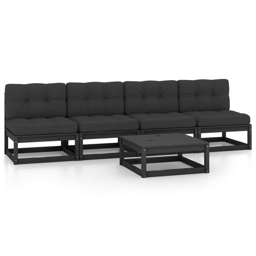 Vixl Set Mobilier Grădină Cu Perne, 5 Piese, Lemn Masiv Pin