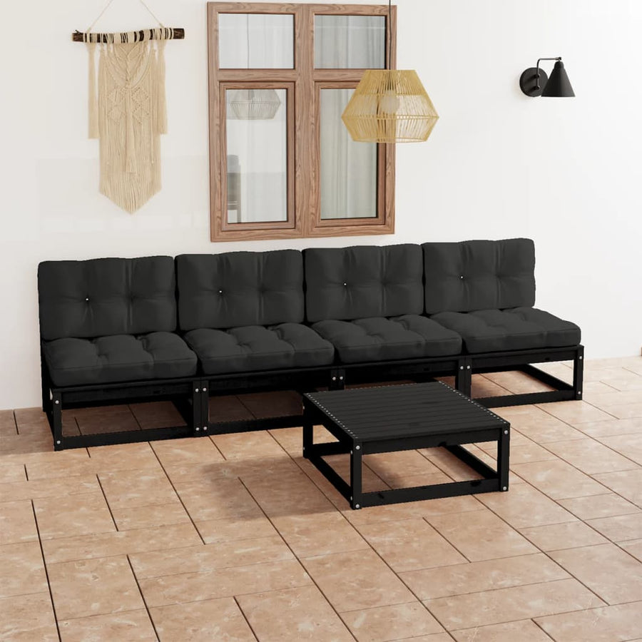 Vixl Set Mobilier Grădină Cu Perne, 5 Piese, Lemn Masiv Pin