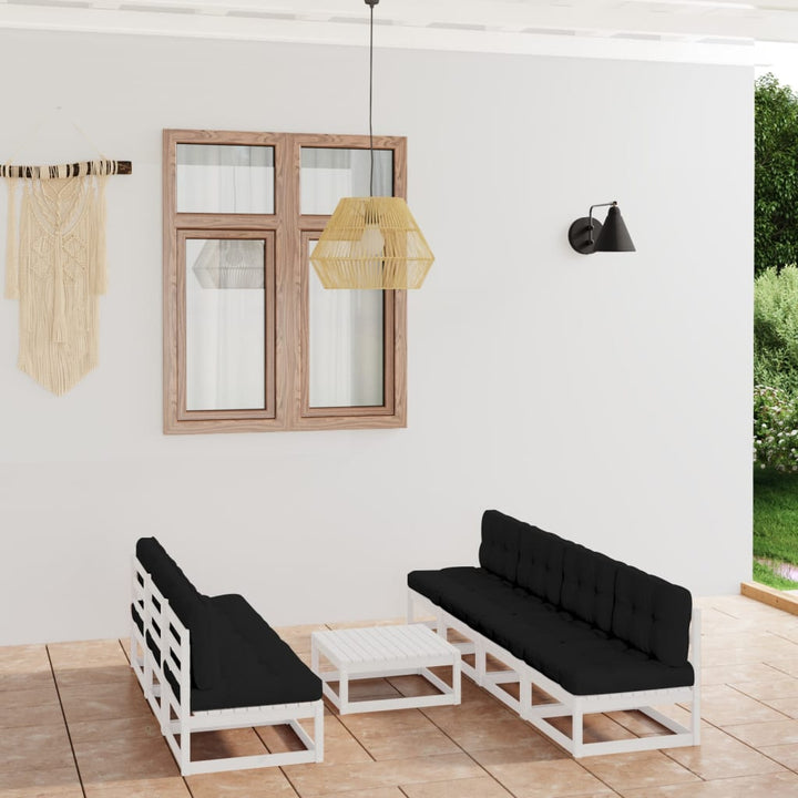 Vixl Set Mobilier De Grădină Cu Perne, 8 Piese, Lemn Masiv De Pin