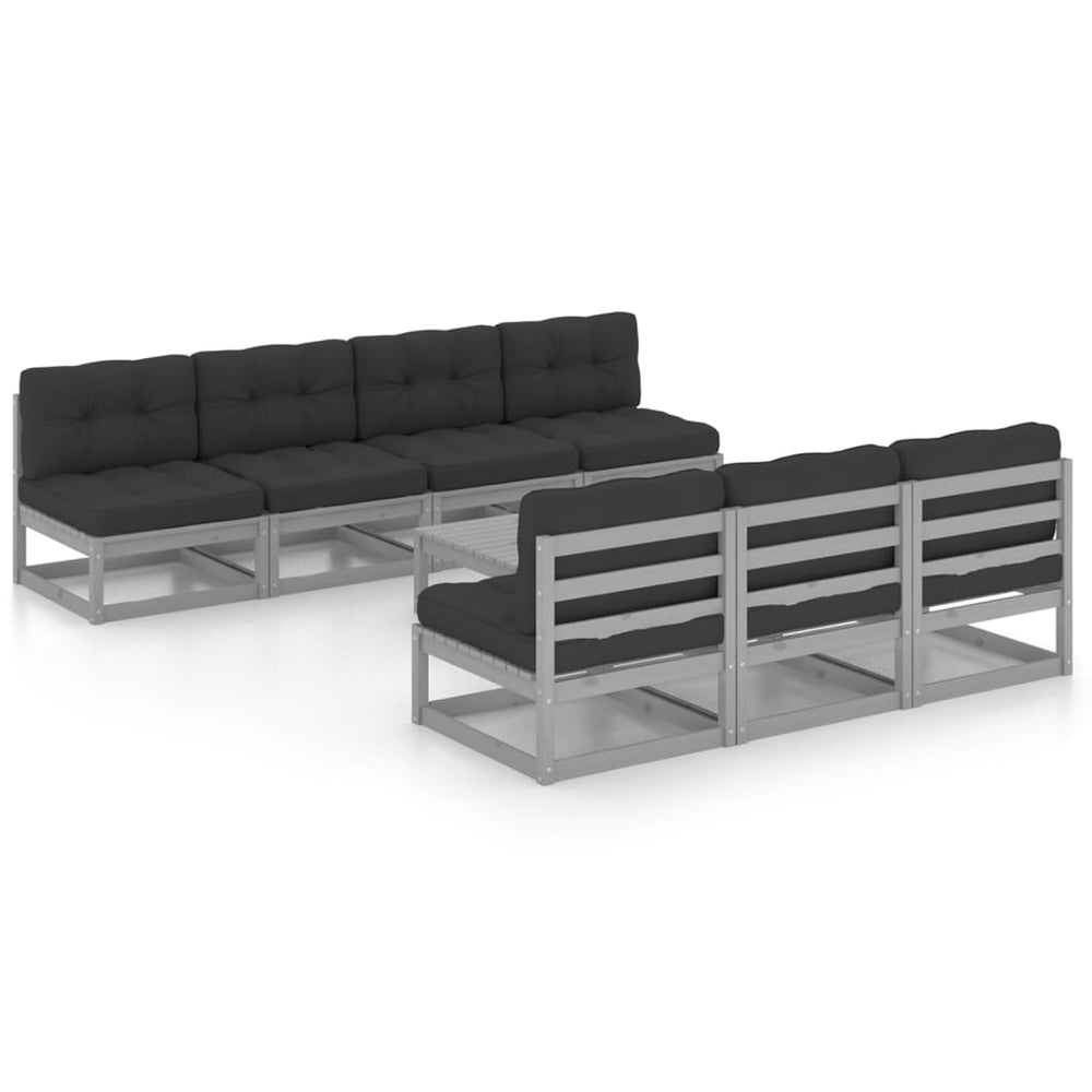Vixl Set Mobilier De Grădină Cu Perne, 8 Piese, Lemn Masiv De Pin
