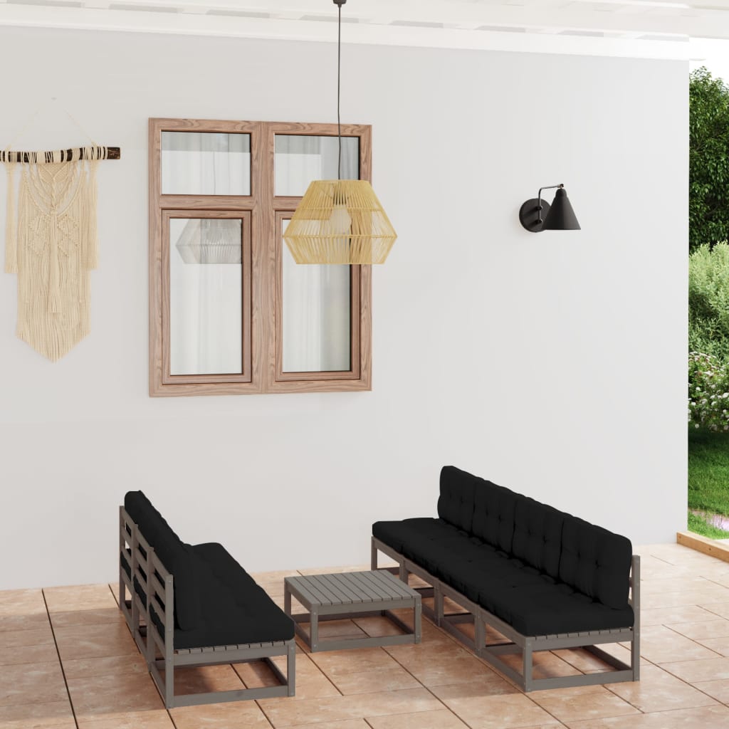 Vixl Set Mobilier De Grădină Cu Perne, 8 Piese, Lemn Masiv De Pin